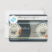 Retro T6 Audiotape 55. Geburtstagsparty Einladung (Rückseite)