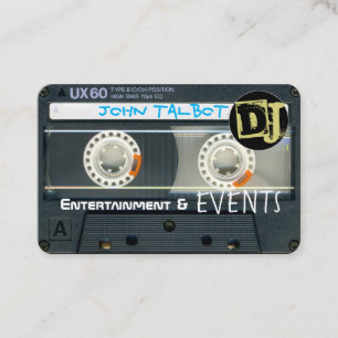 Retro T6 Audiotape Cassette 80er DJ Business Cards Visitenkarte