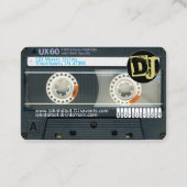 Retro T6 Audiotape Cassette 80er DJ Business Cards Visitenkarte (Rückseite)