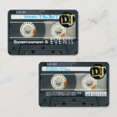 Retro T6 Audiotape Cassette 80er DJ Business Cards Visitenkarte (Vorne/Hinten)
