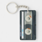 Retro T6 Audiotape Mixtape Kassette personalisiert Schlüsselanhänger (Vorderseite)
