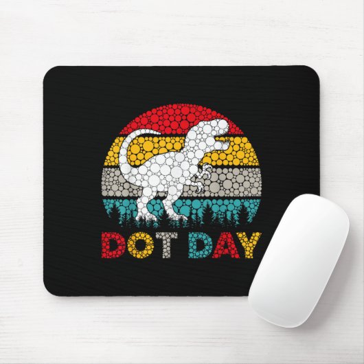 Retro T Rex Dinosaur Polka Dot Art Student Dodday Mousepad (Mit Mouse)