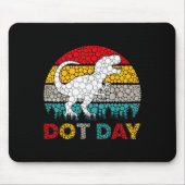 Retro T Rex Dinosaur Polka Dot Art Student Dodday Mousepad (Vorne)