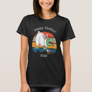 Retro T-Rex in Ostern Bunny Costume Egg Hunt T-Shirt