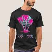 Retro T Shirt Ästhetische Vaporwave-Palmen (Vorderseite)