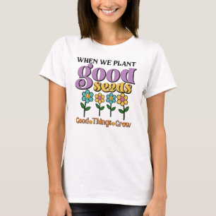 Retro T-Shirt für Damen, Pflanze gute Samen, Blume
