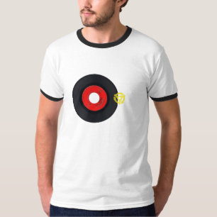 Retro T-Shirt mit 45 Aufzeichnung und Einsatz
