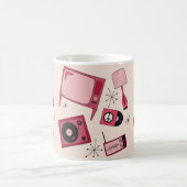 Retro T.v., Platten und Plattenspieler Kaffeetasse (Mittel)