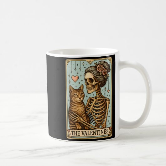 Retro Tabby Cat Valentine's Day Mom Tarot Card Kaffeetasse (Rechts)