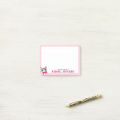 Retro Tabby Katze mit Bow Post-It-Notes Post-it Klebezettel (Auf Schreibtisch)