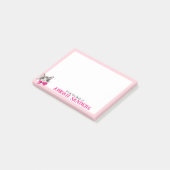 Retro Tabby Katze mit Bow Post-It-Notes Post-it Klebezettel (angewinkelt)
