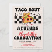 Retro Taco Bout A Abschluss Fiesta Abschluss Einladung (Vorderseite)