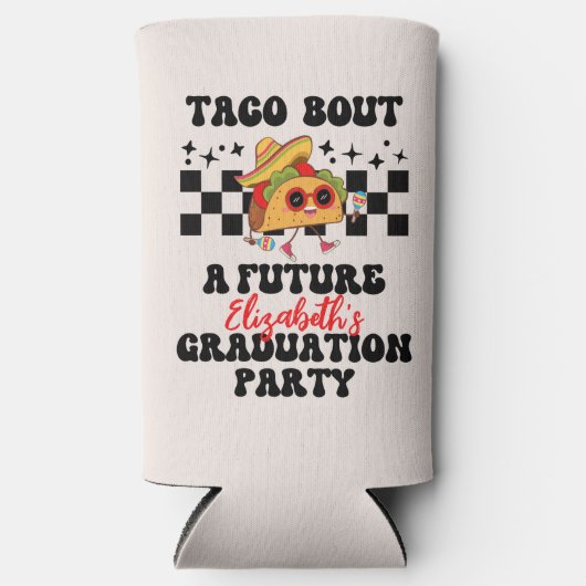 Retro Taco Bout A Abschluss Fiesta Abschluss Selters Dosenkühler (Vorderseite)