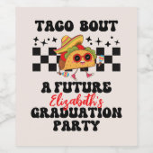 Retro Taco Bout A Abschluss Fiesta Abschluss Weinetikett (Einzelnes Label)