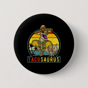 Retro Tacosaurus Taco Dinosaurier T Rex Funny Cinc Button