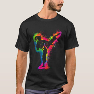 Retro-Taekwondo-Mädchen Kampfsport Karate Frauen K T-Shirt