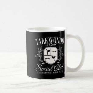 Retro-Taekwondo-Mutter erzieht zukünftige Schwarzg Kaffeetasse