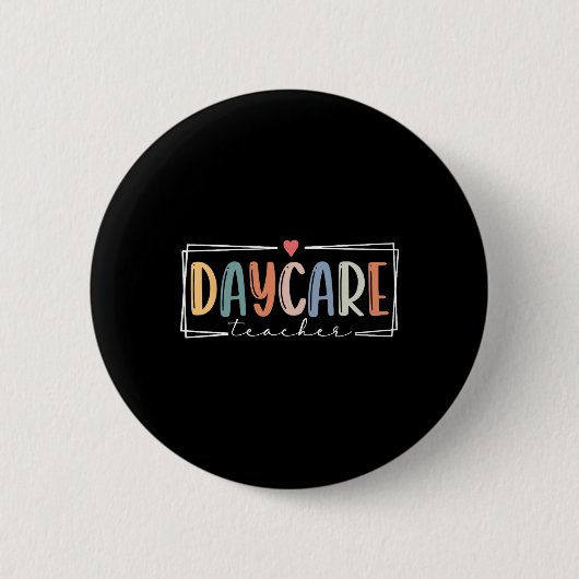 Retro Tagesmutter Lehrer Zurück zur Schule Button (Vorderseite)