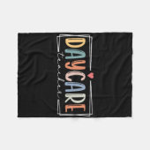 Retro Tagesmutter Lehrer Zurück zur Schule Fleecedecke (Vorderseite (Horizontal))