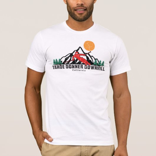 Retro Tahoe Donner Downhill Ski T-Shirt (Vorderseite)