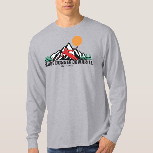 Retro Tahoe Donner Downhill Ski T-Shirt (Vorderseite)
