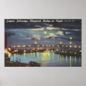 Retro Talmadge Bridge Night Savannah GA Poster (Vorne)