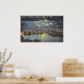 Retro Talmadge Bridge Night Savannah GA Poster (Küche)