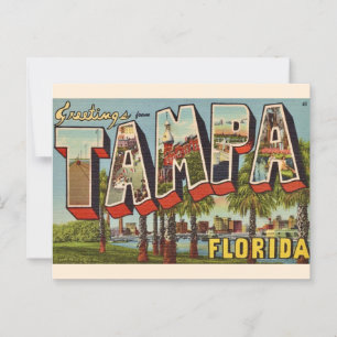 Retro Tampa Florida Grußpostkarte Postkarte