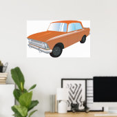 Retro Tan Car Poster (Heimbüro)