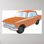 Retro Tan Car Poster (Vorne)