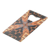 Retro-Tan-Muster Geldbeutel Flaschenöffner (Vorderseite Schrägansicht)