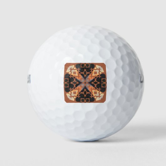 Retro-Tan-Muster Golfball (Vorderseite)