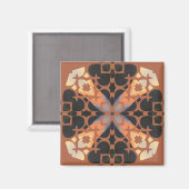 Retro-Tan-Muster Magnet (Vorderseite/Rückseite)