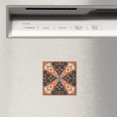 Retro-Tan-Muster Magnet (In Situ (Geschirrspüler))