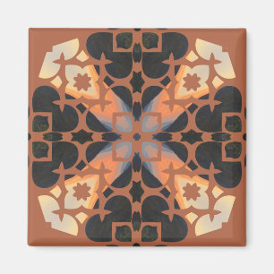 Retro-Tan-Muster Magnet