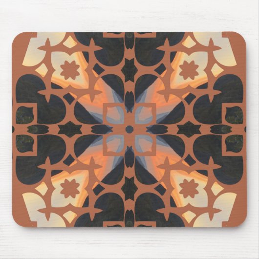 Retro-Tan-Muster Mousepad (Vorne)