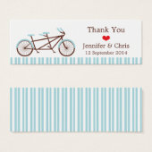 Retro Tandem Bicycle Blue & White Striping Wedding (Vorne & Hinten)