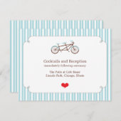 Retro Tandem Bicycle Blue & White Striping Wedding (Vorne/Hinten)