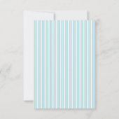 Retro Tandem Bicycle Blue & White Striping Wedding Einladung (Rückseite)