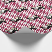 Retro Tango Dancers Burgundy und White Geometric Geschenkpapier (Ecke)