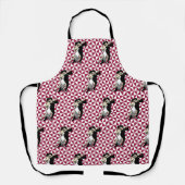 Retro Tango Dancers Burgundy und White Geometric Schürze (Vorderseite)