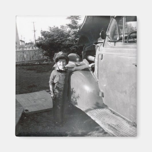 Retro-Tankstelle in den 50er Jahren Magnet (Vorne)