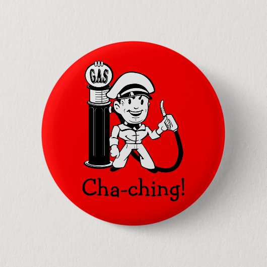 Retro-Tankstellenmitarbeiter Button (Vorderseite)