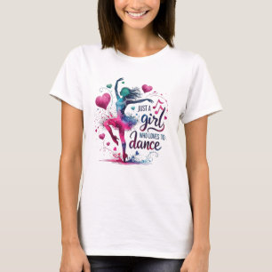 Retro-Tanz Nur ein Mädchen, das gerne tanzt T-Shirt