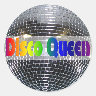 Retro tanzende Disco-Königin des 70er Disco-Ball-| Runder Aufkleber