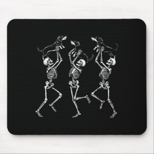 Retro tanzende Skelette Dachshund Süß Halloween D Mousepad