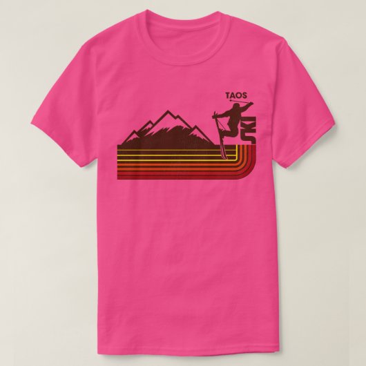 Retro Taos 70er80er Style Skiing Stripe T-Shirt (Design vorne)