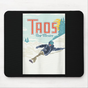 Retro Taos Ski Valley New Mexico Skifahren Snowboa Mousepad