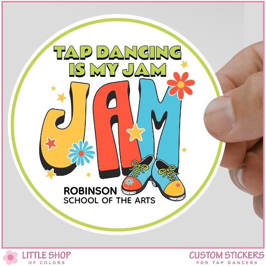 Retro Tap Dancing is My Jam Anpassbar Runder Aufkleber