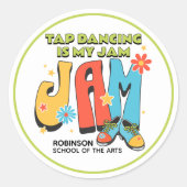 Retro Tap Dancing is My Jam Anpassbar Runder Aufkleber (Vorderseite)